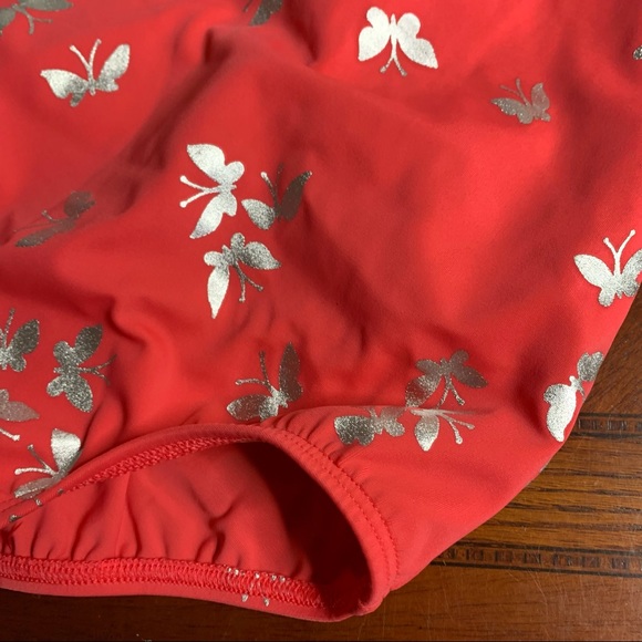 Girl’s Land’s End Metallic Butterfly Swimsuit - Picture 3 of 10